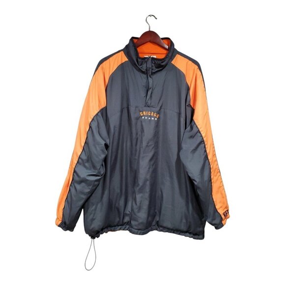 NFL Chicago Bears Football Reversible Heavy Jacket 1/4 Zip Fleece Men's 2XL - Picture 1 of 16